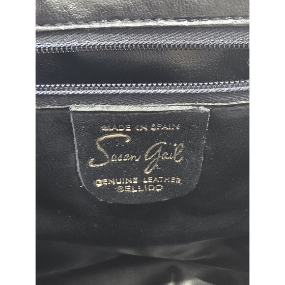 Susan Gail Vintage Leather Bellido Purse Made In Spain Navy Blue - Picture 3 of 13